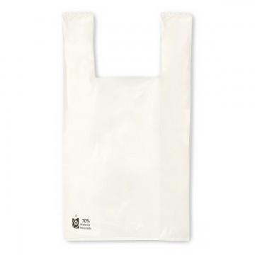 WHITE T-SHIRT BAG LDPE 70%...